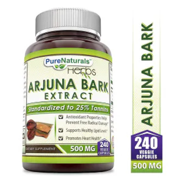 Арджуна, екстракт кори, Arjuna Bark Extract, Pure Naturals, 500 мг, 240 вегетаріанських капсул