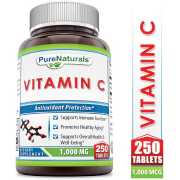 Вітамін C, Vitamin C, Pure Naturals, 1000 мг, 250 таблеток