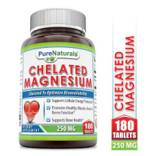 Магній хелат 250 мг, Chelated Magnesium Pure Naturals, 180 таблеток