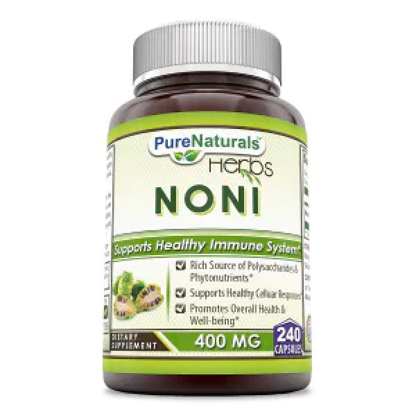 Ноні, фрукти, Noni, Pure Naturals, 400 мг, 240 капсул