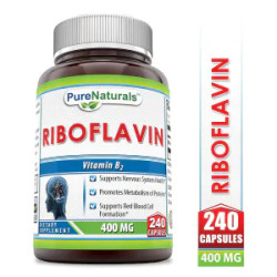 Вітамін B2 рибофлавін 400 мг, Riboflavin Pure Naturals, 240 капсул