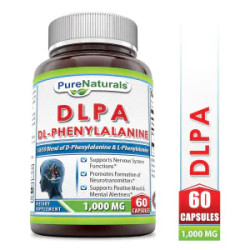 DL-фенілаланін 1000 мг, DLPA Pure Naturals, 60 капсул