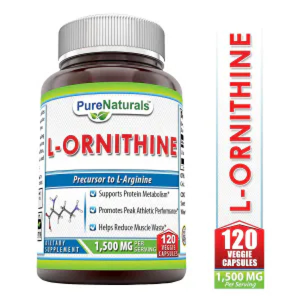 L-орнітин, L-Ornithine, Pure Naturals, 1500 мг, 120 вегетаріанських капсул
