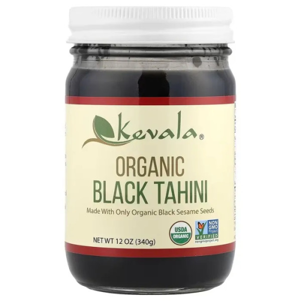 Паста тахіні, Black Tahini, Kevala, темна, органік, 340 г