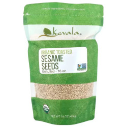 Кунжут смажений неочищений органічний, Kevala Sesame Seeds, 454 г