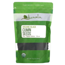 Насіння чорного кмину, органік, сире, Organic Black Cumin Seeds Kevala, 454 г