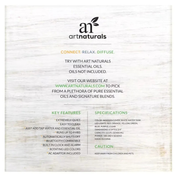 Ароматичний дифузор для ефірних олій, Bluetooth Oil Diffuser, artnaturals, з Bluetooth, 1 шт