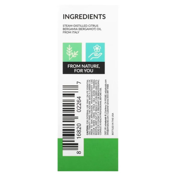 Олія бергамота, Bergamot Oil, artnaturals, 15 мл