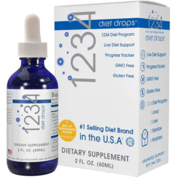 Засіб для схуднення, 1234 Diet Drops, Creative Bioscience, 60 мл