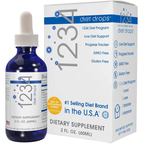 Засіб для схуднення, 1234 Diet Drops, Creative Bioscience, 60 мл