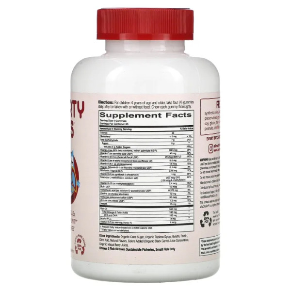 Мультивітаміни + Омега-3 для дітей, Multivitamin Omega 3 Vitamin D3, SmartyPants, смак вишні, 120 жувальних цукерок