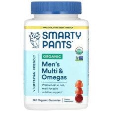 Мультивитамины с омега для мужчин органические вкус малина апельсин и вишня, SmartyPants Organic Men's Multi & Omegas, 120 жевательных конфет