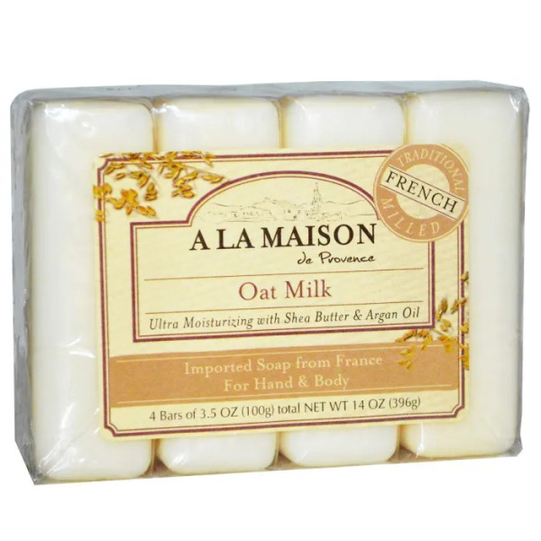 Мыло овсяное с молоком, Bar Soap, A La Maison de Provence, 4*100 гр.