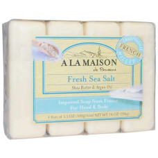 Мило для рук та тіла з морською сіллю, A La Maison de Provence Hand & Body Bar Soap, 4*100 г