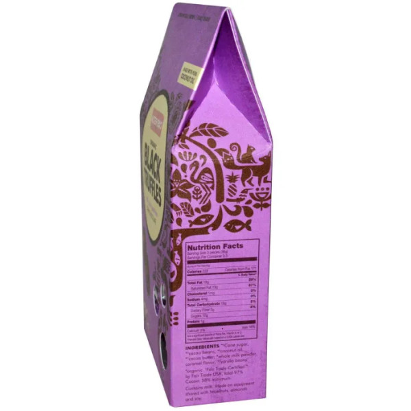 Трюфель из черного шоколада, Black Truffles, Alter Eco, классические, органические, 120 г