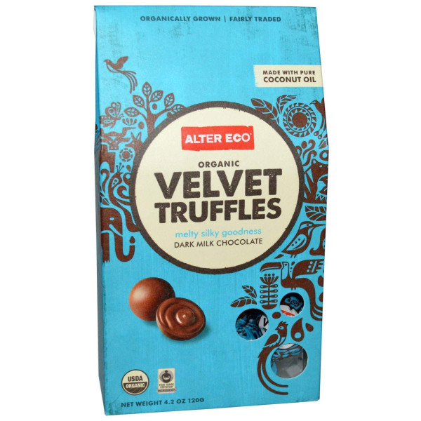 Оксамитовий трюфель з чорного шоколаду, Velvet Truffles, Alter Eco, 120 г
