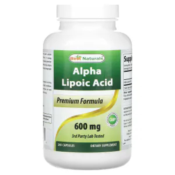 Альфа-ліпоєва кислота, Alpha Lipoic Acid, Best Naturals, 600 мг, 240 капсул