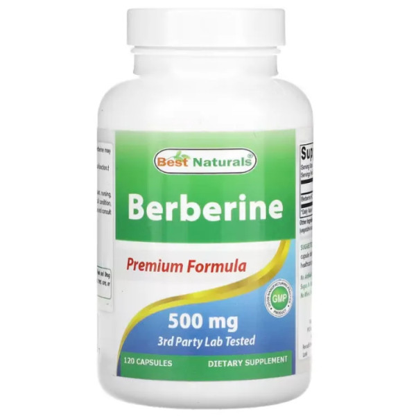 Берберін, Berberine, Best Naturals, 500 мг, 120 капсул