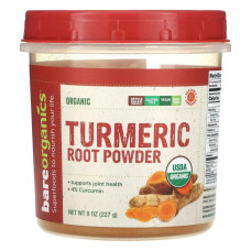 Куркума порошок корня, Turmeric Root Powder BareOrganics, 227 г