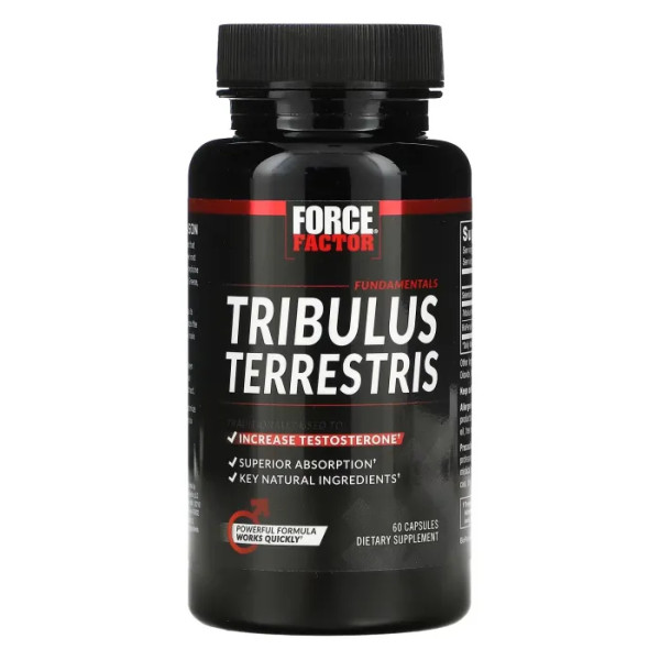 Трибулус террестрис, Tribulus Terrestris, Testosterone Booster, Force Factor, для підвищення рівня тестостерону, 60 капсул