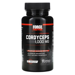 Кордіцепс 1000 мг, Force Factor Fundamentals Cordyceps, 60 капсул (500 мг у капсулі)