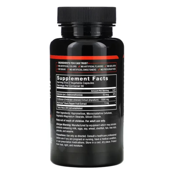 Кордіцепс, Cordyceps, Force Factor, Fundamentals, 1000 мг, 60 капсул (500 мг на 1 капсулу)