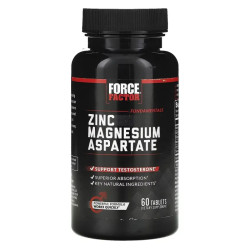 Цинк магній аспартат, Force Factor Fundamentals Zinc Magnesium Aspartate, 60 таблеток