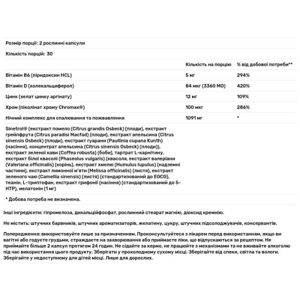 Жироспалювач, Leanfire PM, Force Factor, нічний, 60 рослинних капсул