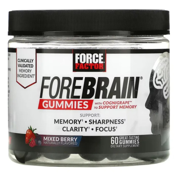 Підтримка пам'яті, Memory Support, Force Factor, для переднього мозку, ягідне асорті, 60 жувальних таблеток