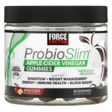 Яблучний оцет, Force Factor ProbioSlim Apple Cider Vinegar Gummies, 60 жувальних таблеток