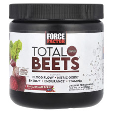 Підтримка кровообігу, порошок, смак буряка та гранатові ягоди, Total Beets Original Drink Powder Force Factor, 210 г