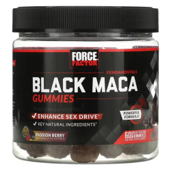 Чорна мака, Force Factor Fundamentals Black Maca, жувальні смак маракуйя, 60 жувальних таблеток