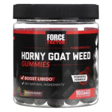 Горянка великоквіткова, Horny Goat Weed Force Factor Fundamentals, жувальні, смак маракуйя, 90 таблеток