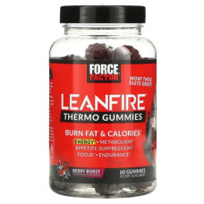 Жироспалювач, Force Factor Leanfire Thermo Fat Burner Gummies, смак ягоди, 60 жувальних таблеток