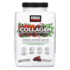 Суперфуди для колагену, смак тропічні фрукти, Collagen Boosting Superfoods Force Factor, 60 жувальних таблеток
