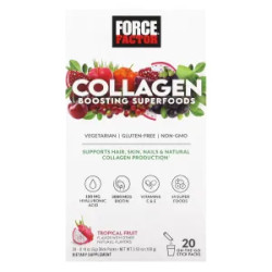 Суперфуды для коллагена, Collagen Boosting Superfoods Force Factor, тропические фрукты, 20 пакетиков по 5 г