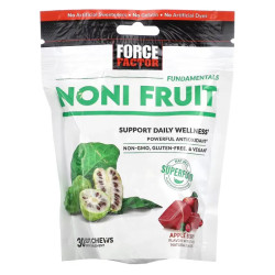 Нони, Force Factor Noni Fruit, жевательные вкус яблоко и ягоды, 30 жевательных таблеток