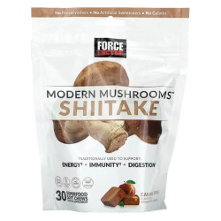 Шіїтаке з суперфудами, Force Factor Modern Mushrooms Shiitake, смак карамель та яблуко, 30 жувальних таблеток