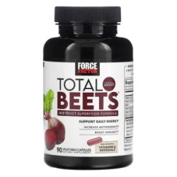 Свекла, Beetroot Superfood Formula Force Factor, суперфуд формула, 90 растительных капсул