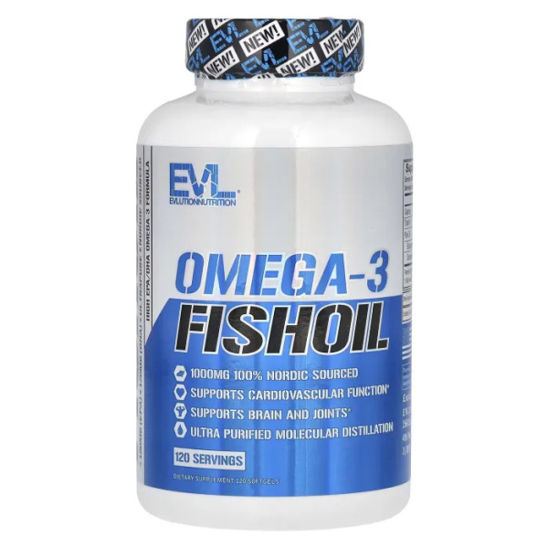 Риб'ячий жир з омега-3 кислотами, Omega-3 Fish Oil, EVLution Nutrition, 120 гелевих капсул