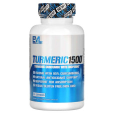 Куркума 1500 мг із екстрактом чорного перцю, Turmeric1500 EVLution Nutrition, 90 рослинних капсул