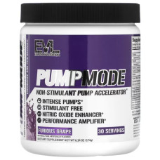 Предтренировочный комплекс без стимуляторов, EVLution Nutrition PumpMode, усиление пампа вкус дикий виноград 174 г