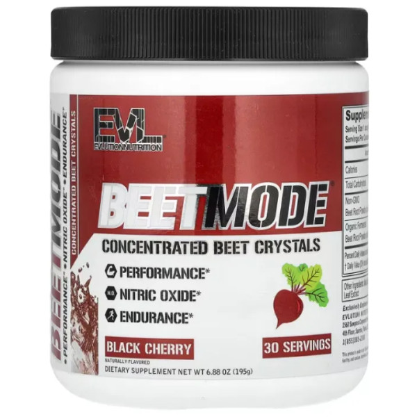Буряк, концентровані кристали, Concentrated Beet Crystal, EVLution Nutrition, чорна вишня, 195 г