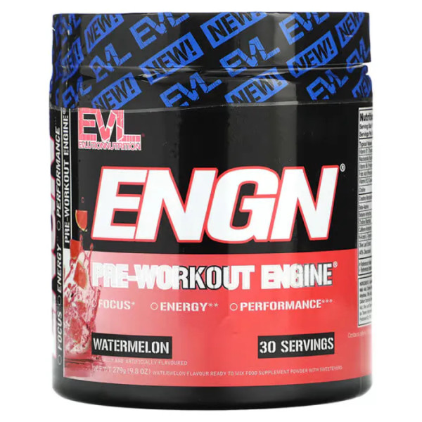 Передтренувальний комплекс, Pre-Workout Engine, EVLution Nutrition, ENGN, зі смаком кавуна, 279 г