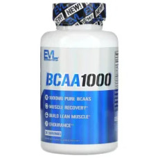 BCAA 1000 мг, BCAA1000 EVLution Nutrition, відновлення м'язів, 60 рослинних капсул