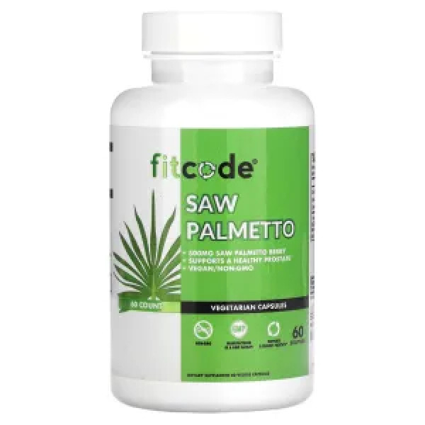 Со пальметто, Saw Palmetto, fitcode, 500 мг, 60 рослинних капсул