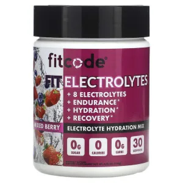 Електроліти для гідратації, Electrolyte Hydration Mix, fitcode, зі смаком ягідного асорті, 114 г