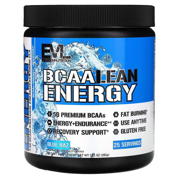 Амінокислоти BCAA, BCAA Lean Energy, EVLution Nutrition, зі смаком блакитної малини, 285 г