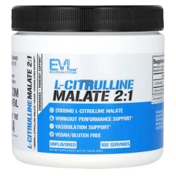 Цитруллин малат 2000 мг, без вкуса, EVLution Nutrition L-Citrulline Malate 2:1, 200 г