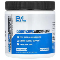 Кордицепс гриб 1000 мг без смаку, EVLution Nutrition Cordyceps Mushroom, 75 г